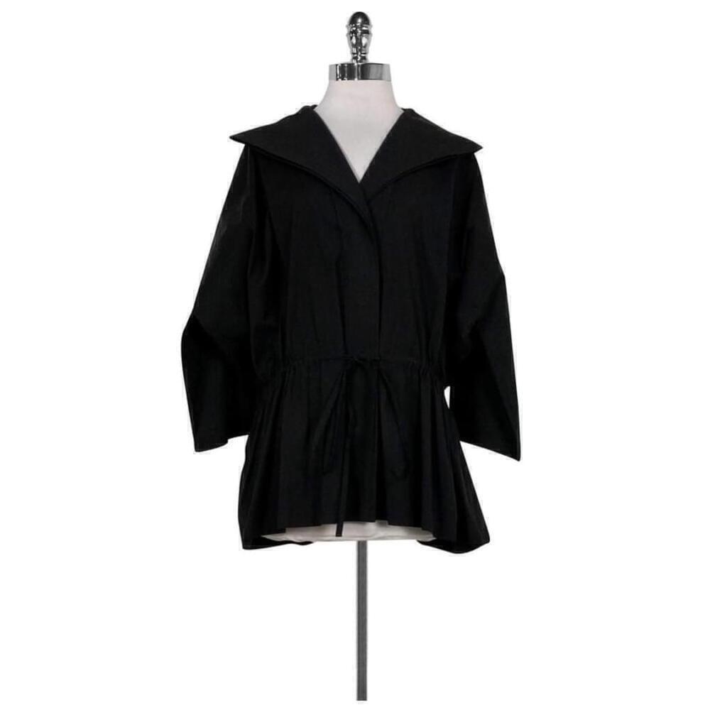 Lafayette 148 Black Batwing Sleeve Zip Jacket Medium